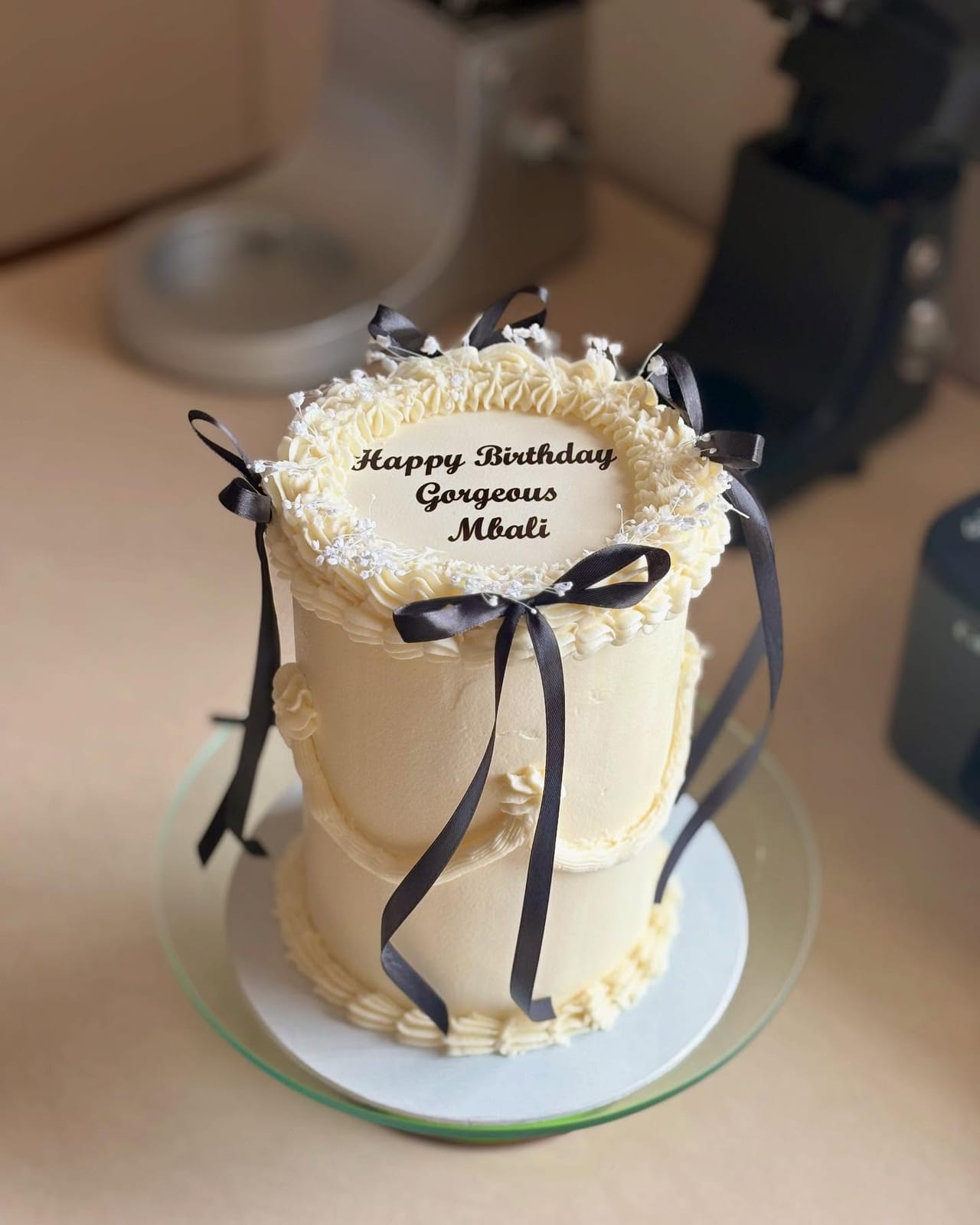 Cream Ribbon Cake by Baked by Mono